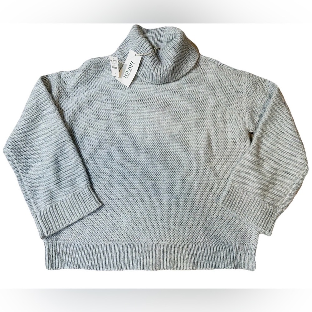 Haven Well Within NWT Turtleneck Sweater S Silver Grey Classic Timeless Neutral